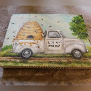 Honey Bee Pick Up Truck Wall Art NWT